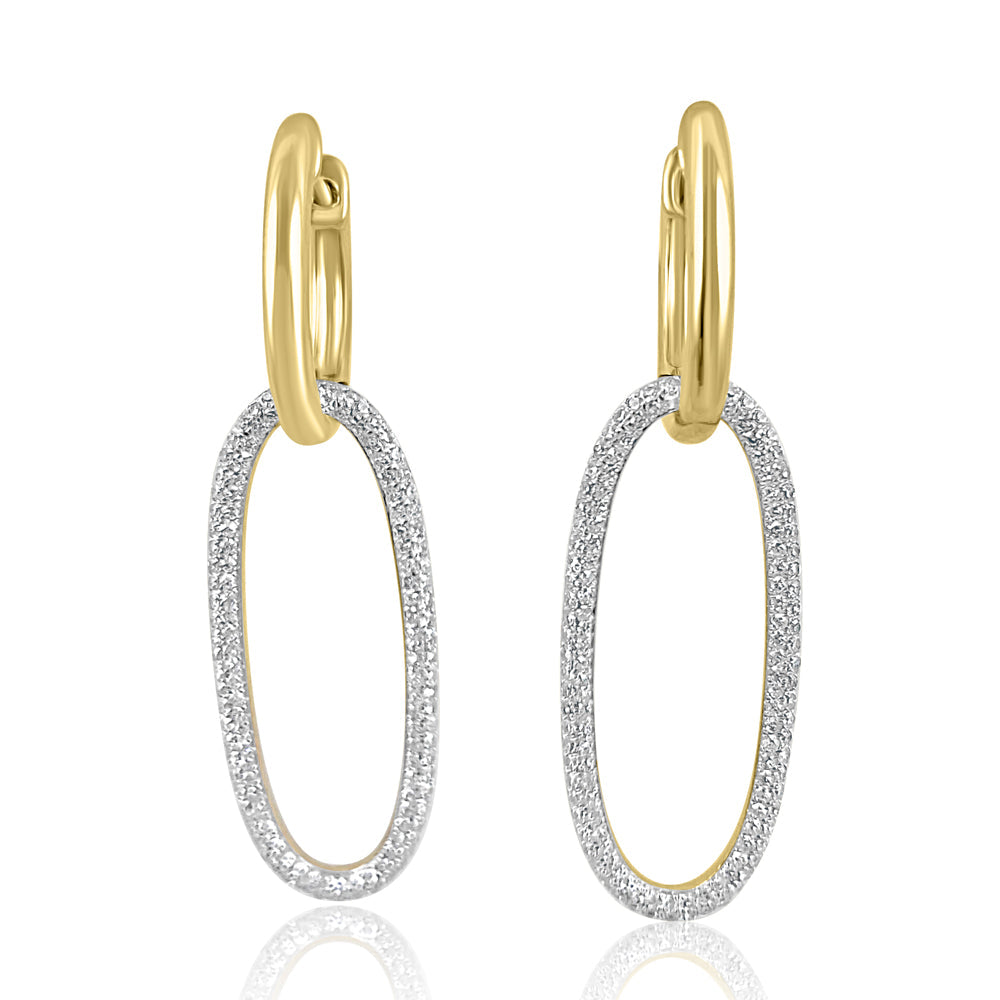 14K Yellow Gold & Diamond Double Long Earrings