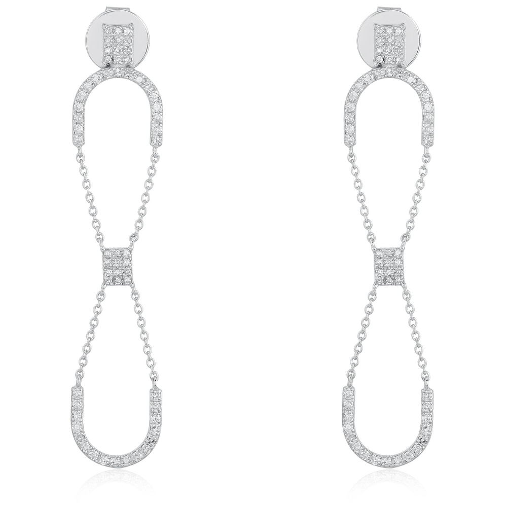 Diamond Infinity Chain Earrings