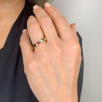 14K Yellow Gold & Ruby Heart Ring