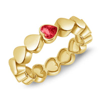 14K Yellow Gold & Ruby Heart Ring