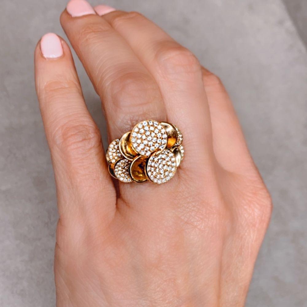 14K Yellow Gold with Diamond Circles Ring