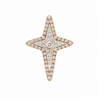 14K Rose & Yellow Gold with Diamonds Cross Pendant