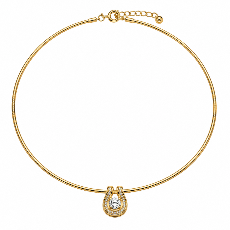 Gargantilla Omega en oro amarillo de 14 quilates
