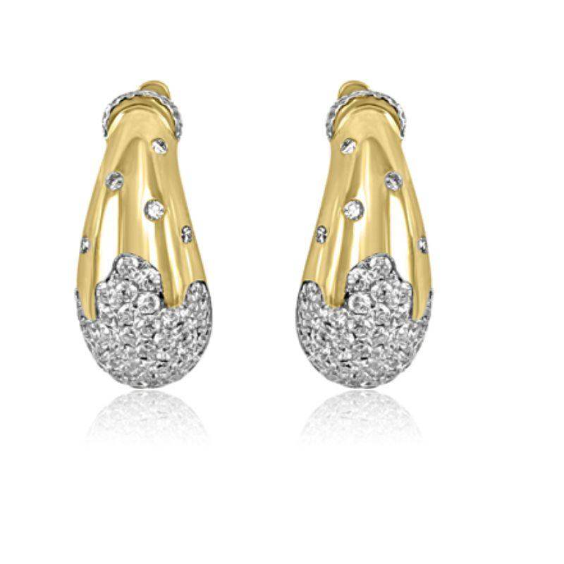 14K Yellow Gold Diamond Bean Drop Earrings – Adriana Fine Jewelry
