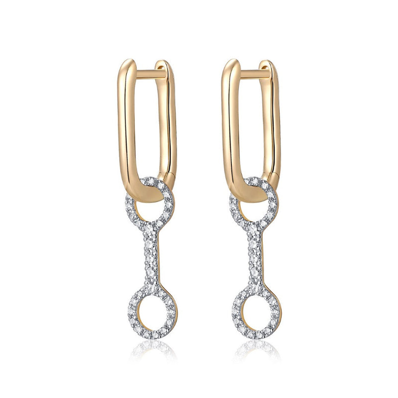 Aretes de  oro amarillo y diamantes