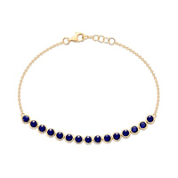 14K Yellow Gold and Sapphire Chain Bracelet