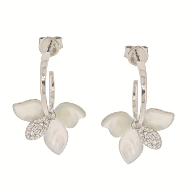 Set Mother of Pearl and Diamonds Necklace & Earrings