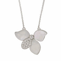 Set Mother of Pearl and Diamonds Necklace & Earrings
