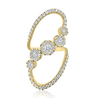 Ellipse & Vine Diamond Unique Ring.  18K Yellow Gold. Diamonds: 2.04 ct 