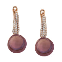 Conjunto collar y aretes de oro rosa con amatista y diamantes 