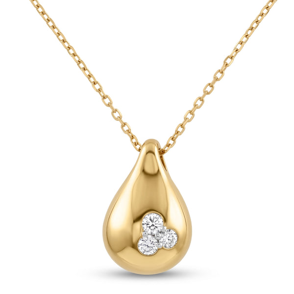 Set Drop on 18k Yellow Gold and Diamonds Necklace & Earrings