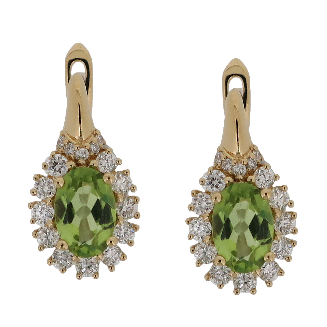Set Peridot and Diamonds Necklace & Earrings