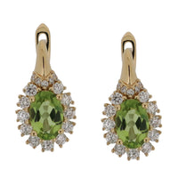 Set Peridot and Diamonds Necklace & Earrings