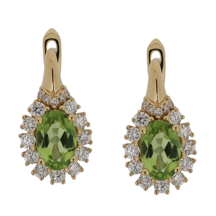 Set Peridot and Diamonds Necklace & Earrings