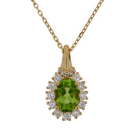 Set Peridot and Diamonds Necklace & Earrings
