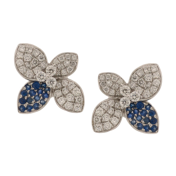 Set Blue Sapphire and Diamonds Necklace & Earrings