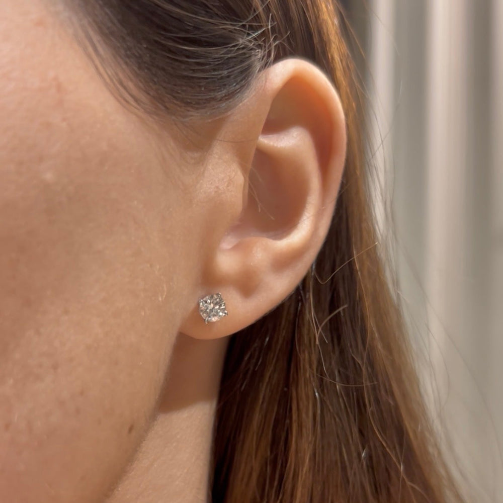 Lab Grown 1ct 14K White Gold Diamond Studs