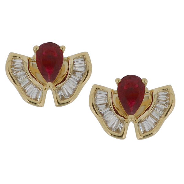 Set Ruby and Diamonds Necklace & Earrings