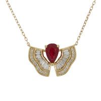 Set Ruby and Diamonds Necklace & Earrings