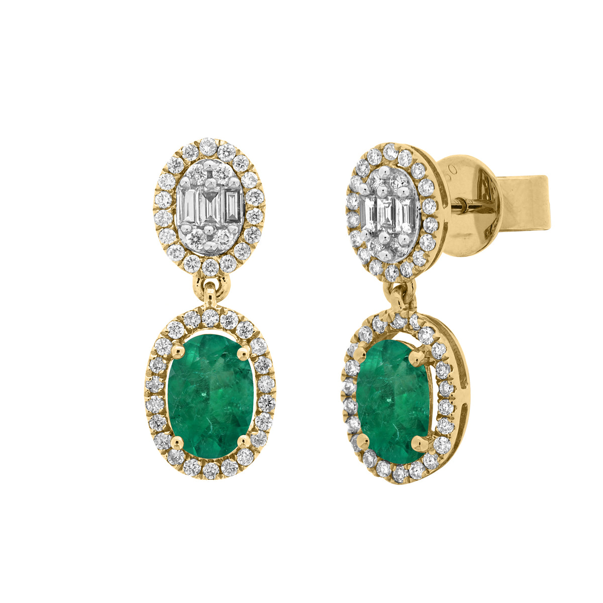 Set Emerald and Diamonds Necklace & Earrings