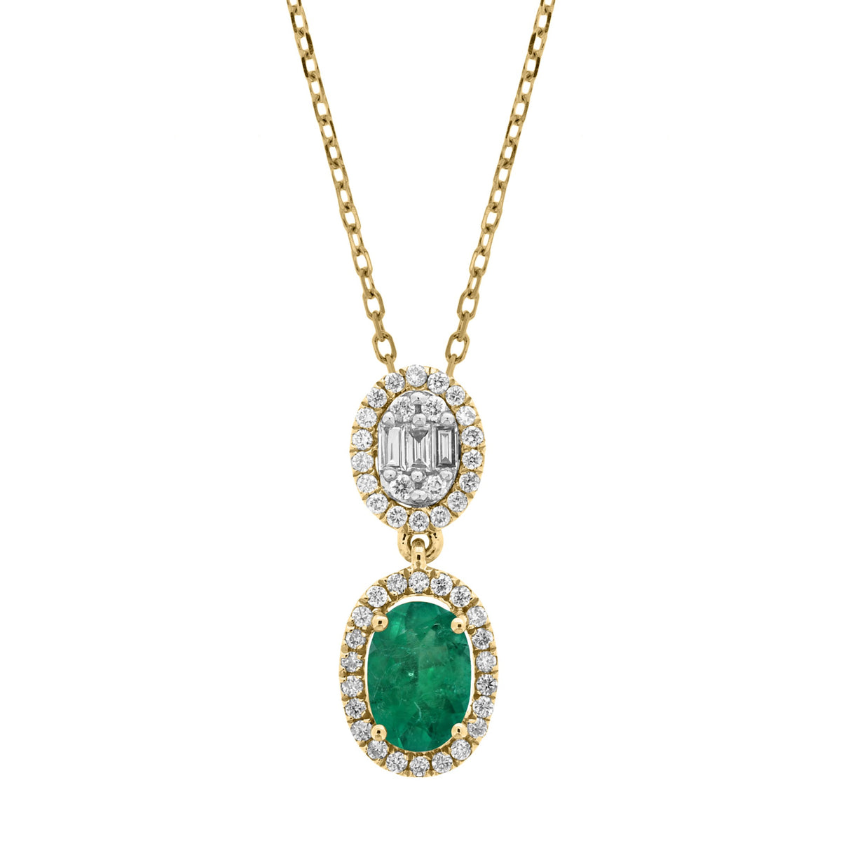 Set Emerald and Diamonds Necklace & Earrings