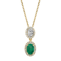Set Emerald and Diamonds Necklace & Earrings
