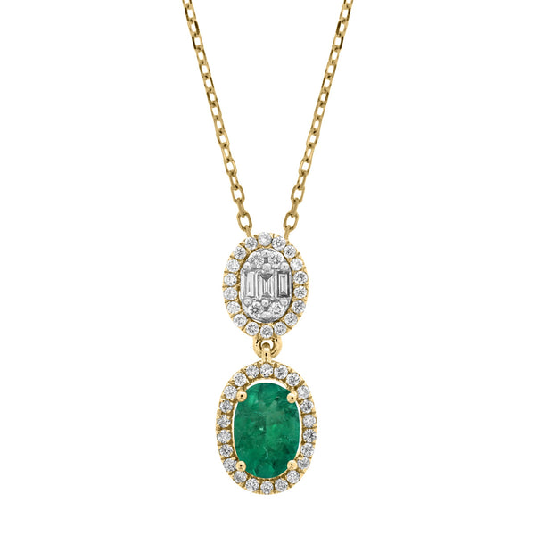 Set Emerald and Diamonds Necklace & Earrings