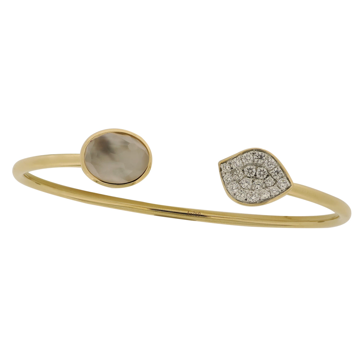 18K Yellow Gold and Diamonds Bangle Bracelet