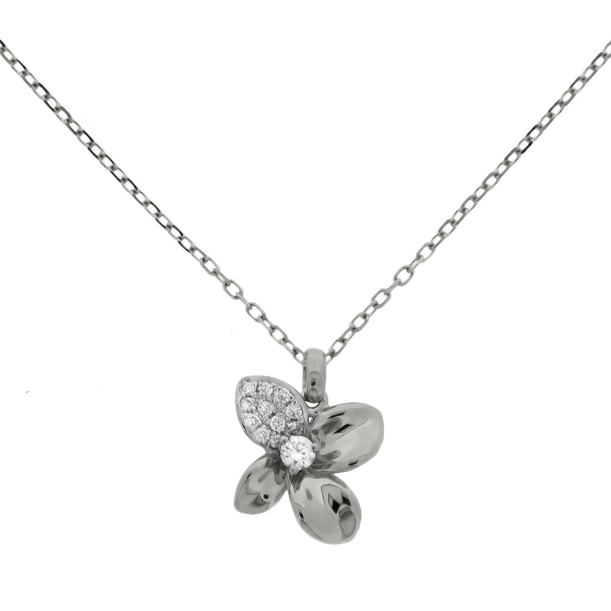 Set Mother of Pearl and Diamonds Necklace & Earrings