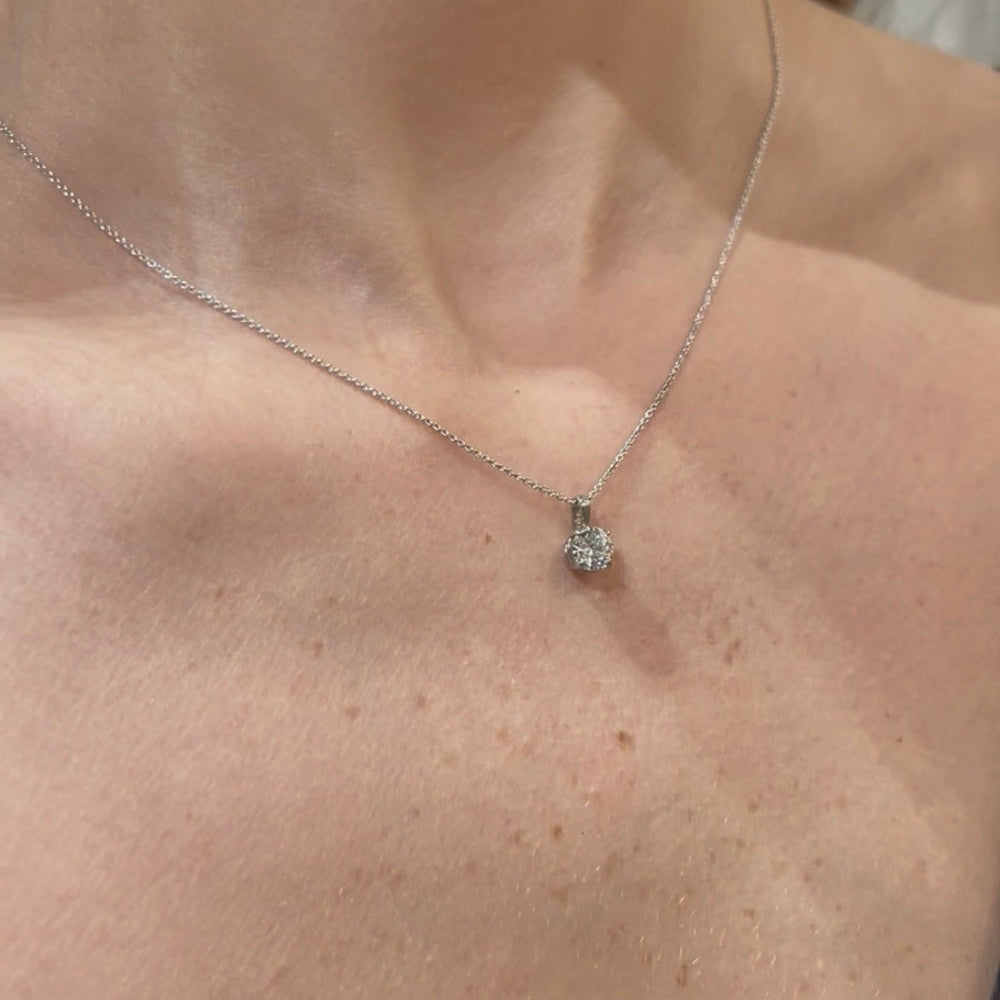 Lab Grown 0.67ct 14K White Gold Diamond Necklace