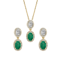 Set Emerald and Diamonds Necklace & Earrings