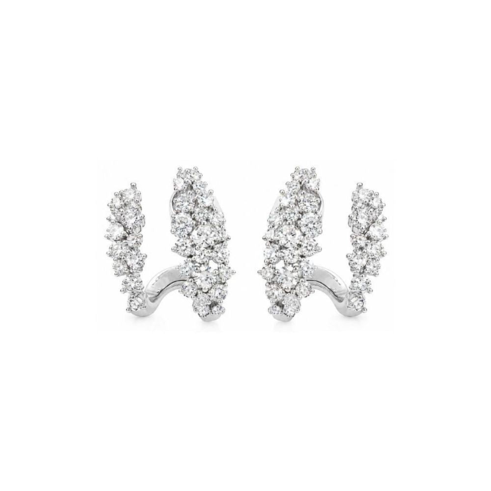 14K White Gold Double Diamond Earrings