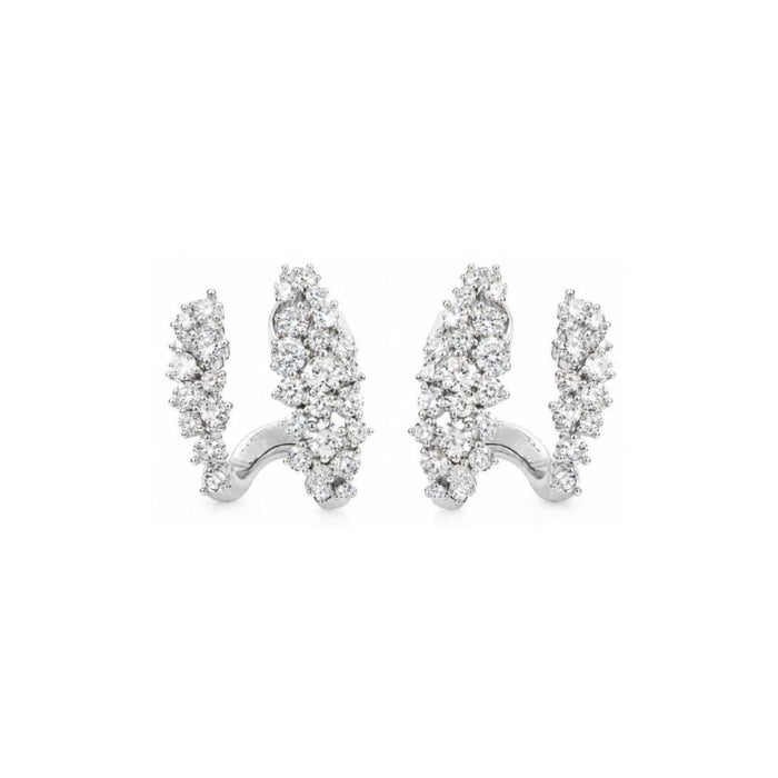 Aretes de diamantes en oro blanco de 14 quilates