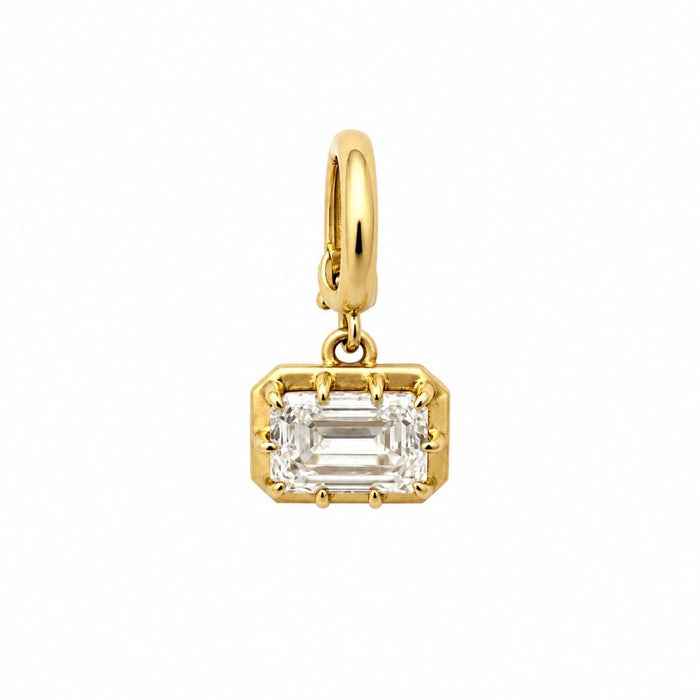Emerald Cut Lab Diamond on 14K Yellow Gold Pendant