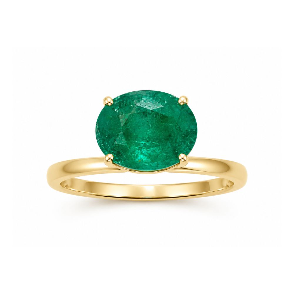 Emerald with Yellow Gold Ring