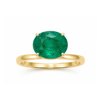 Emerald with Yellow Gold Ring