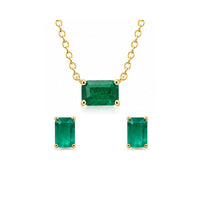 Set Emerald Necklace & Earrings