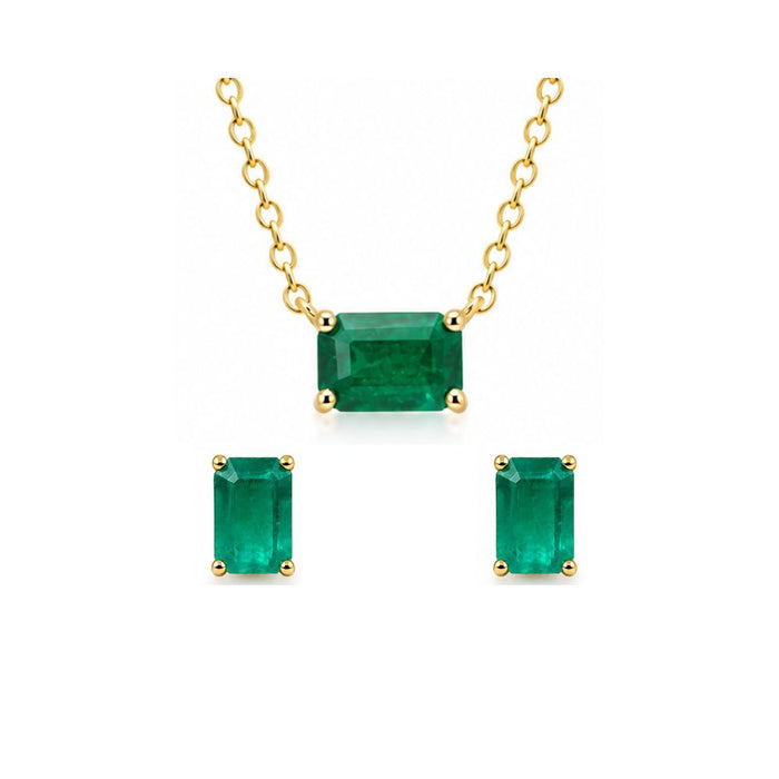 Set Emerald Necklace & Earrings