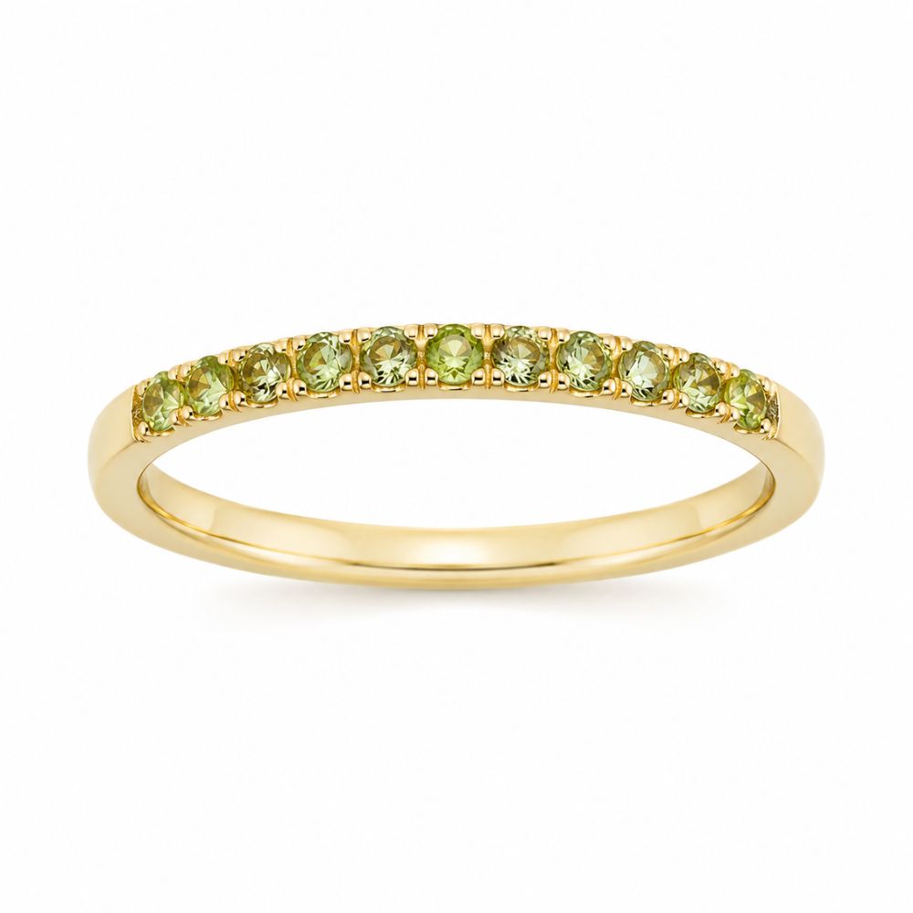 Peridot Birthstone August 14K Yellow Gold Rings