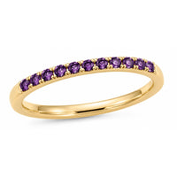Anillo de ametista piedra de nacimiento de febrero con oro amarillo de 14 quilates