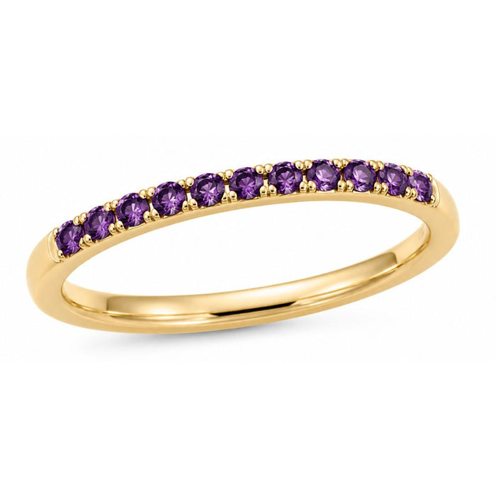 Amethyst Birthstone February 14K Yellow Gold Rings