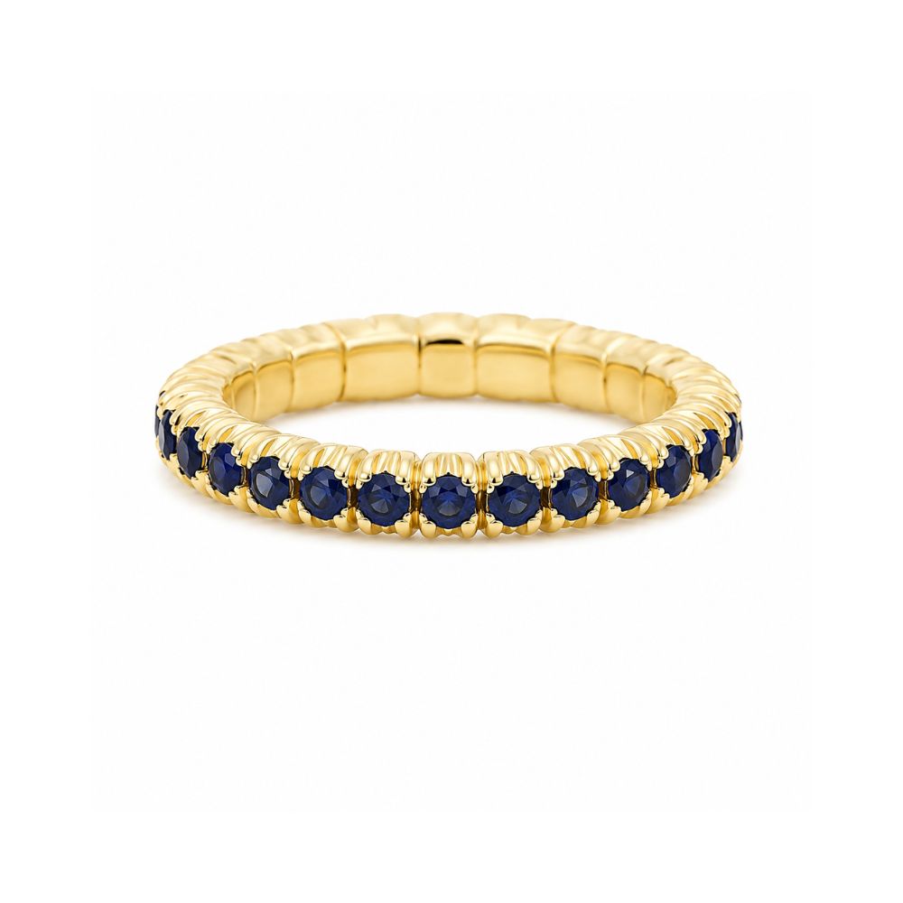 Sapphire Band on 18 Yellow Gold Rings