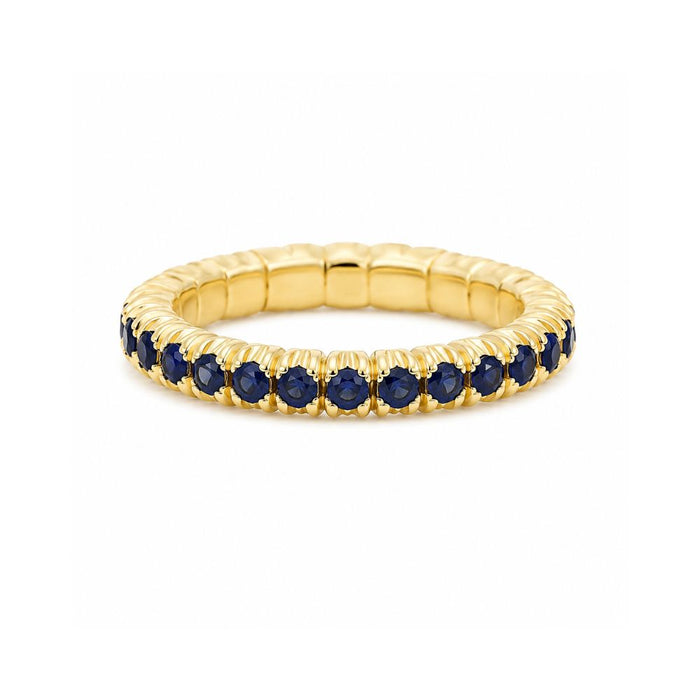 Sapphire Band on 18K Yellow Gold Rings