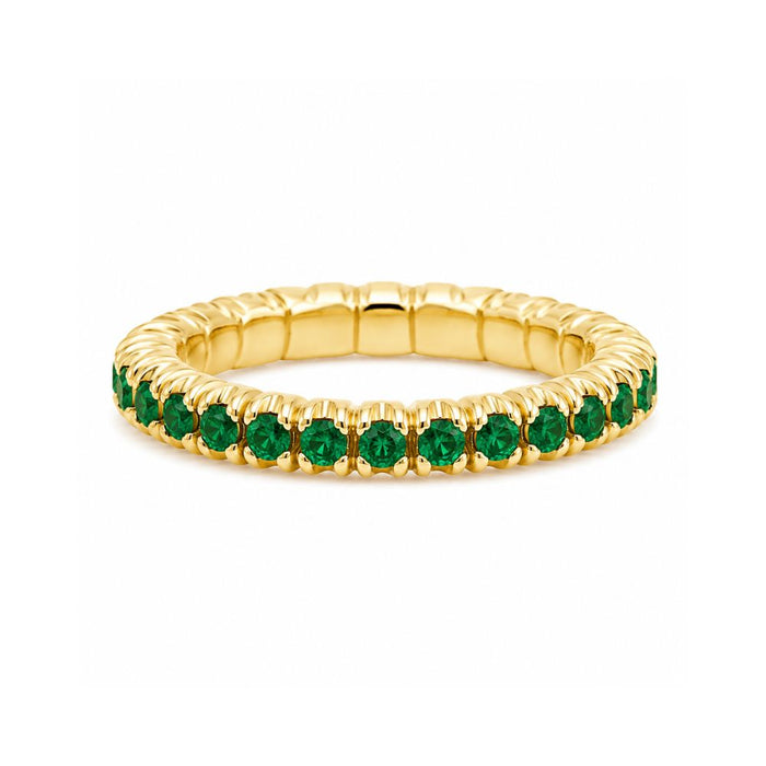 Emerald Band on 18K Yellow Gold Rings
