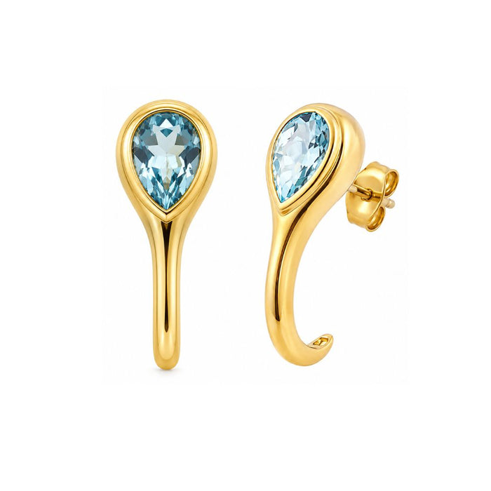 Sky Blue Topaz Drop on 14K Yellow Gold Earrings