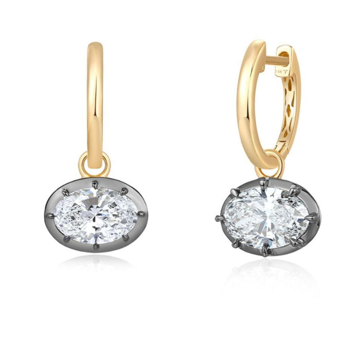 Georgian Style Drop & Gold Hoop Earrings