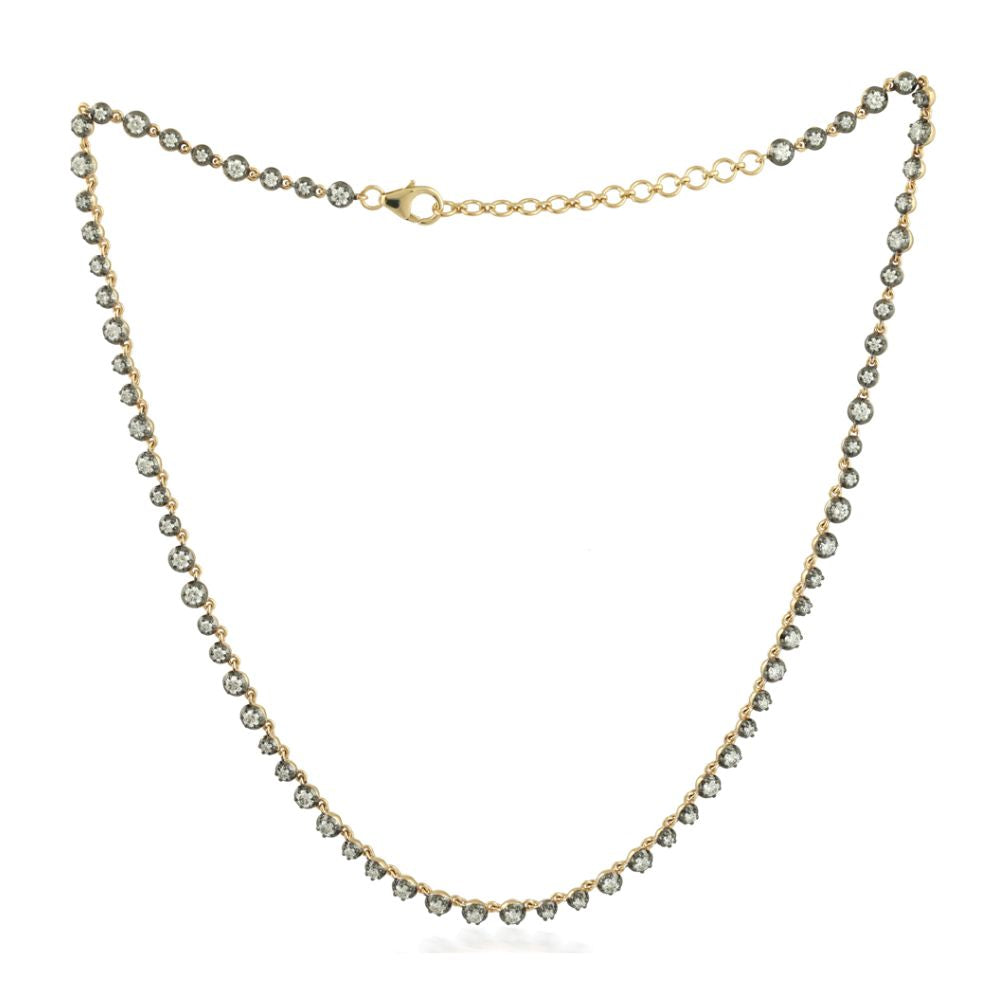 Georgian Style Diamonds on 14K Yellow Gold Necklace