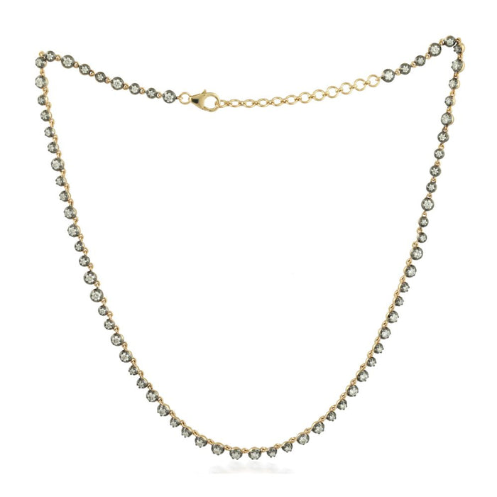 Georgian Style Diamonds on 14K Yellow Gold Necklace