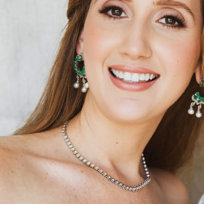 Collar de Diamantes en Oro Blanco de 14quilaes