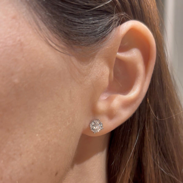 Lab Grown 1.61ct 14K White Gold Diamond Studs